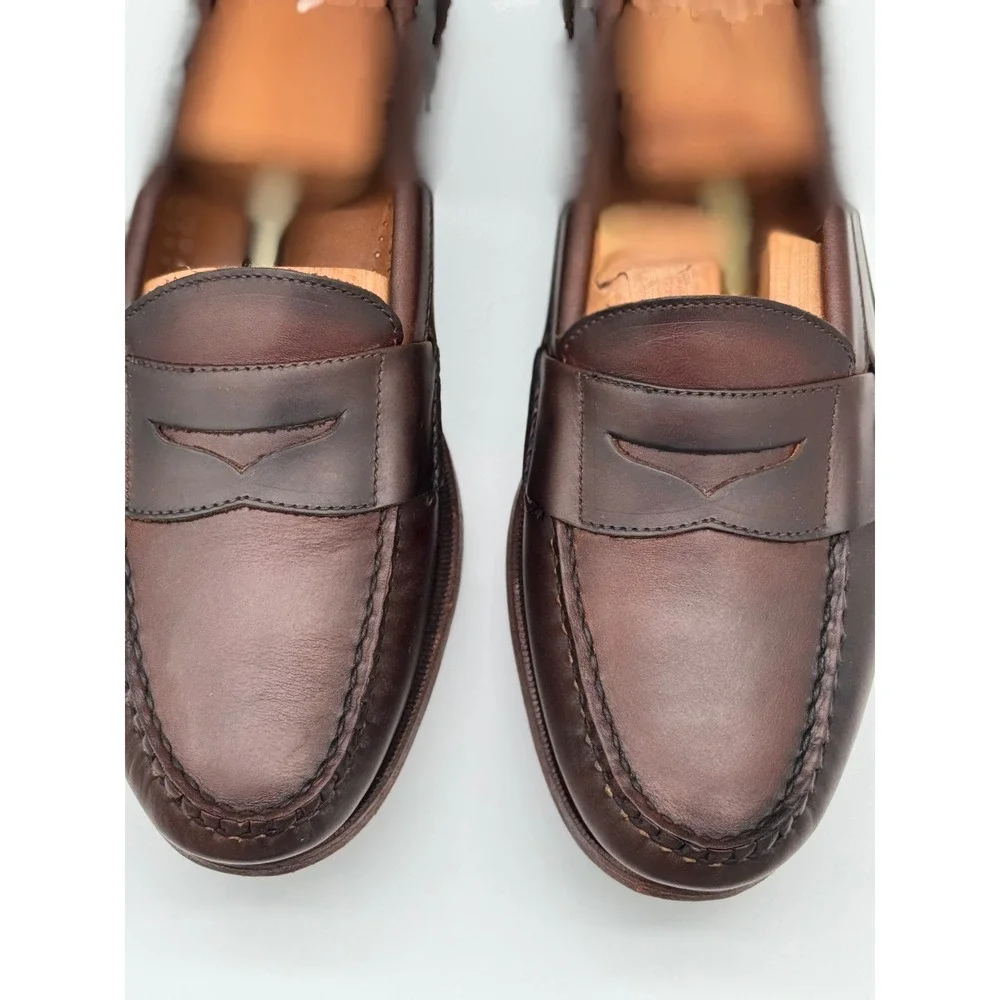 Allen Edmonds Penny Loafers Brown Leather Slip-On Shoes Men's Size 13B USA Made